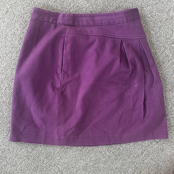 Tabitha Anthropologie Purple Plum Skirt Size 8 Pleated Runny Yoke Mini Textured - Picture 5 of 10